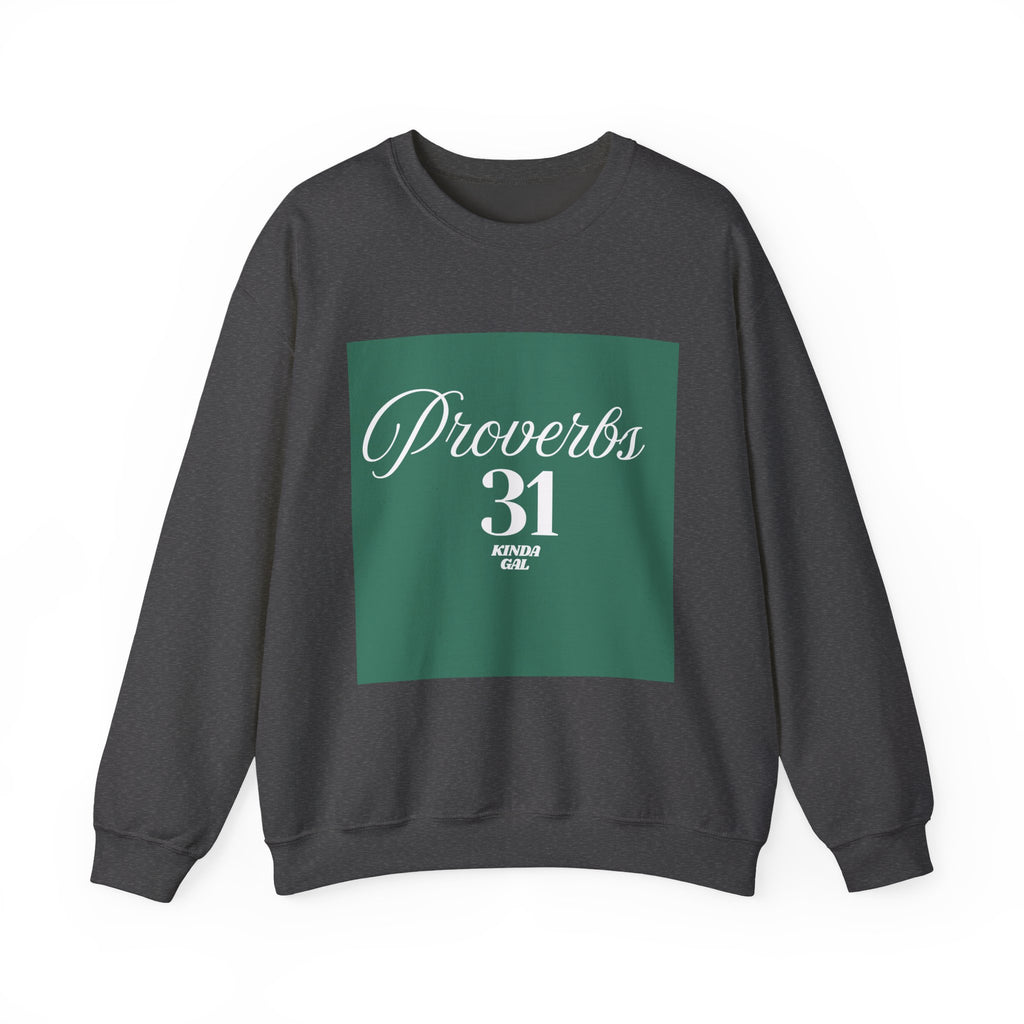 Proverbs 31 Green Unisex Heavy Blend™ Crewneck Sweatshirt
