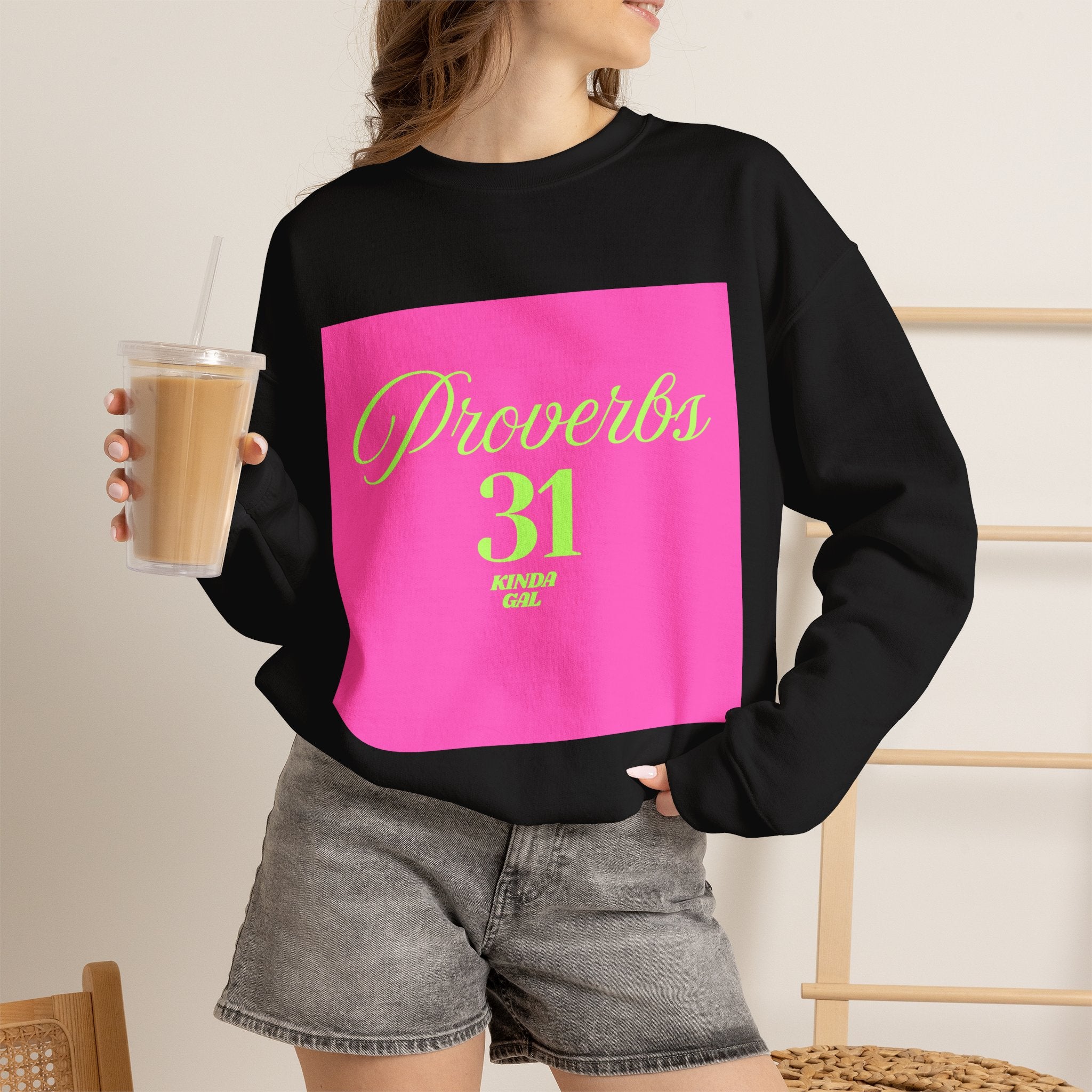 Proverbs 31 Pink Unisex Heavy Blend™ Crewneck Sweatshirt