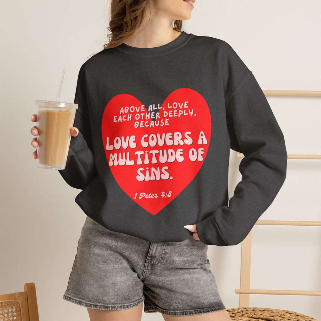 Love covers all Unisex Heavy Blend™ Crewneck Sweatshirt