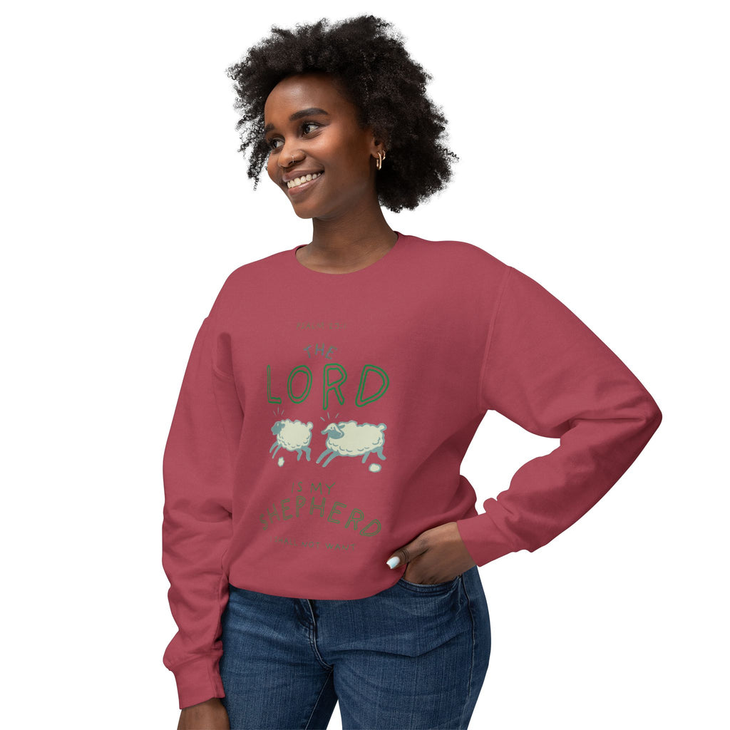 Lord is my Shepherd Unisex Lightweight Crewneck Sweatshirt