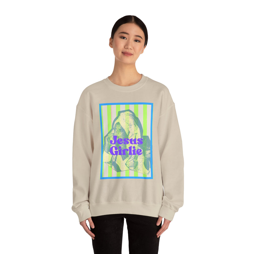 Jesus Girlie graphic crewneck Sweatshirt | religious vintage illustration