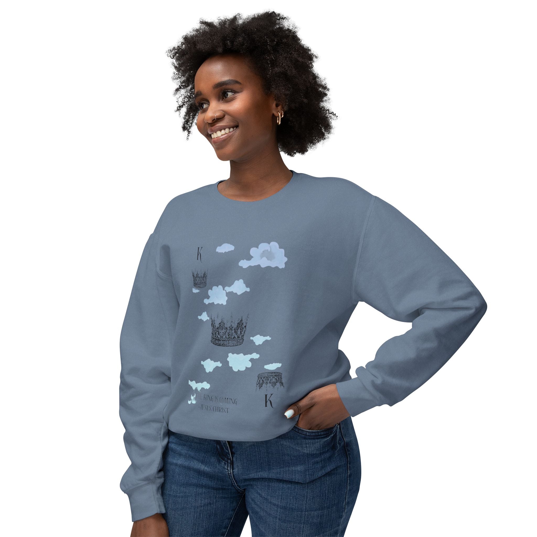 King Unisex Lightweight Crewneck Sweatshirt